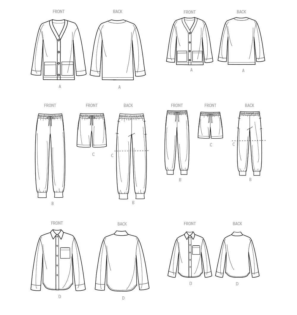 Simplicity Unisex/Child Lounge Shirt, Cardigan, Shorts and Joggers S9691 - Image 7