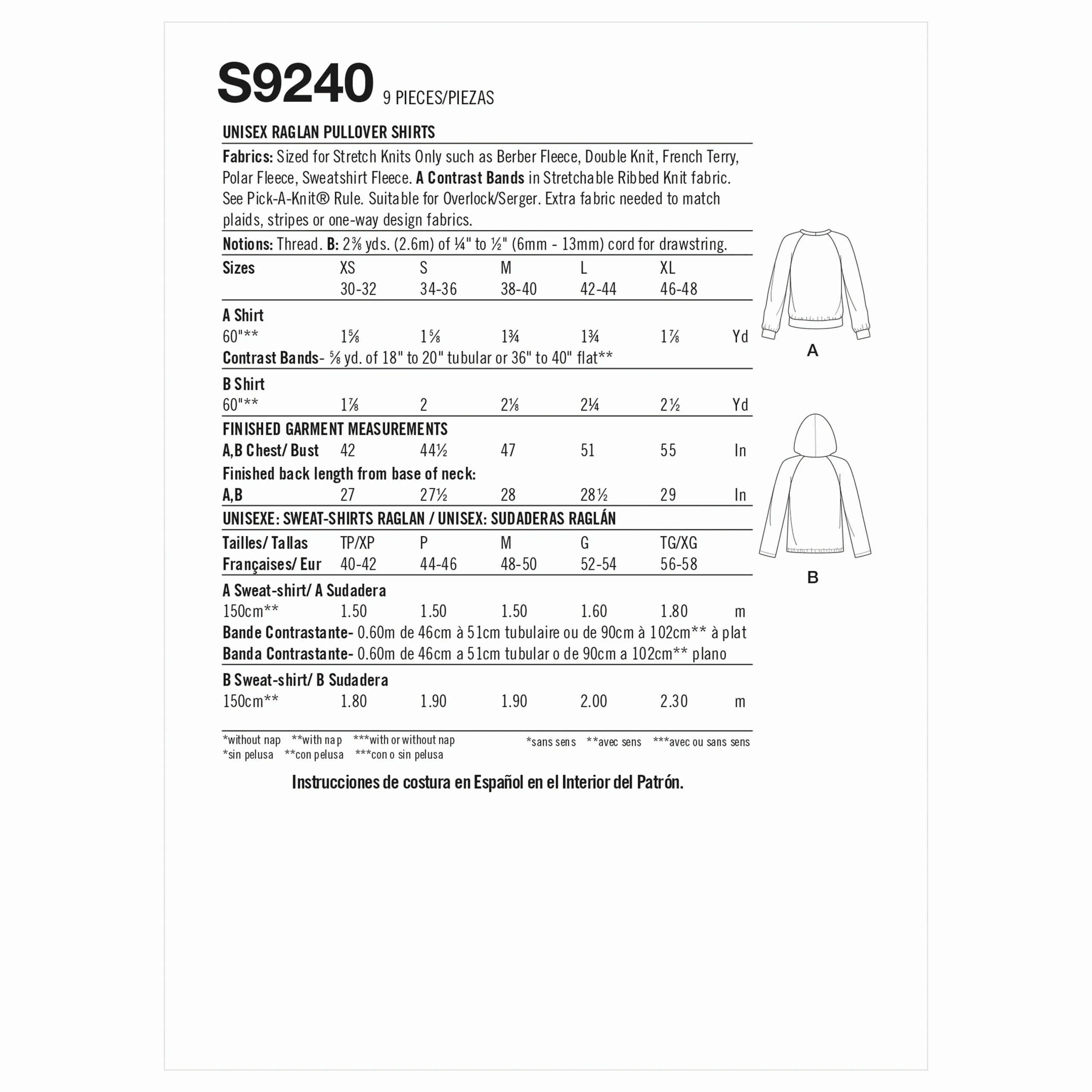 Simplicity Unisex Pullover Shirts S9240 - Image 8