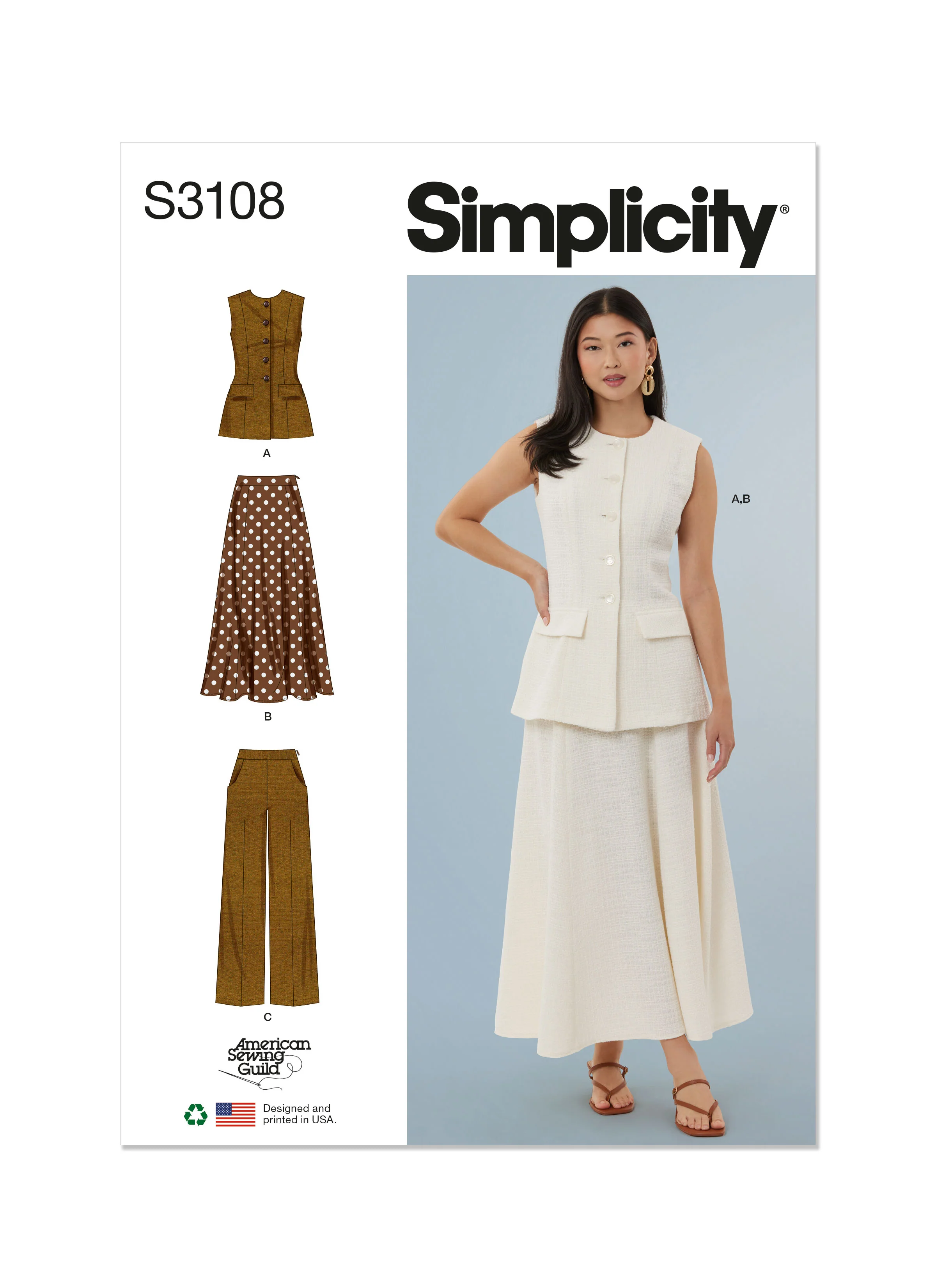 Simplicity Vest, Skirt and Trousers S3108 - Image 2