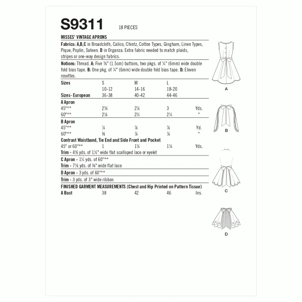 Simplicity Vintage Aprons S9311 - Image 6