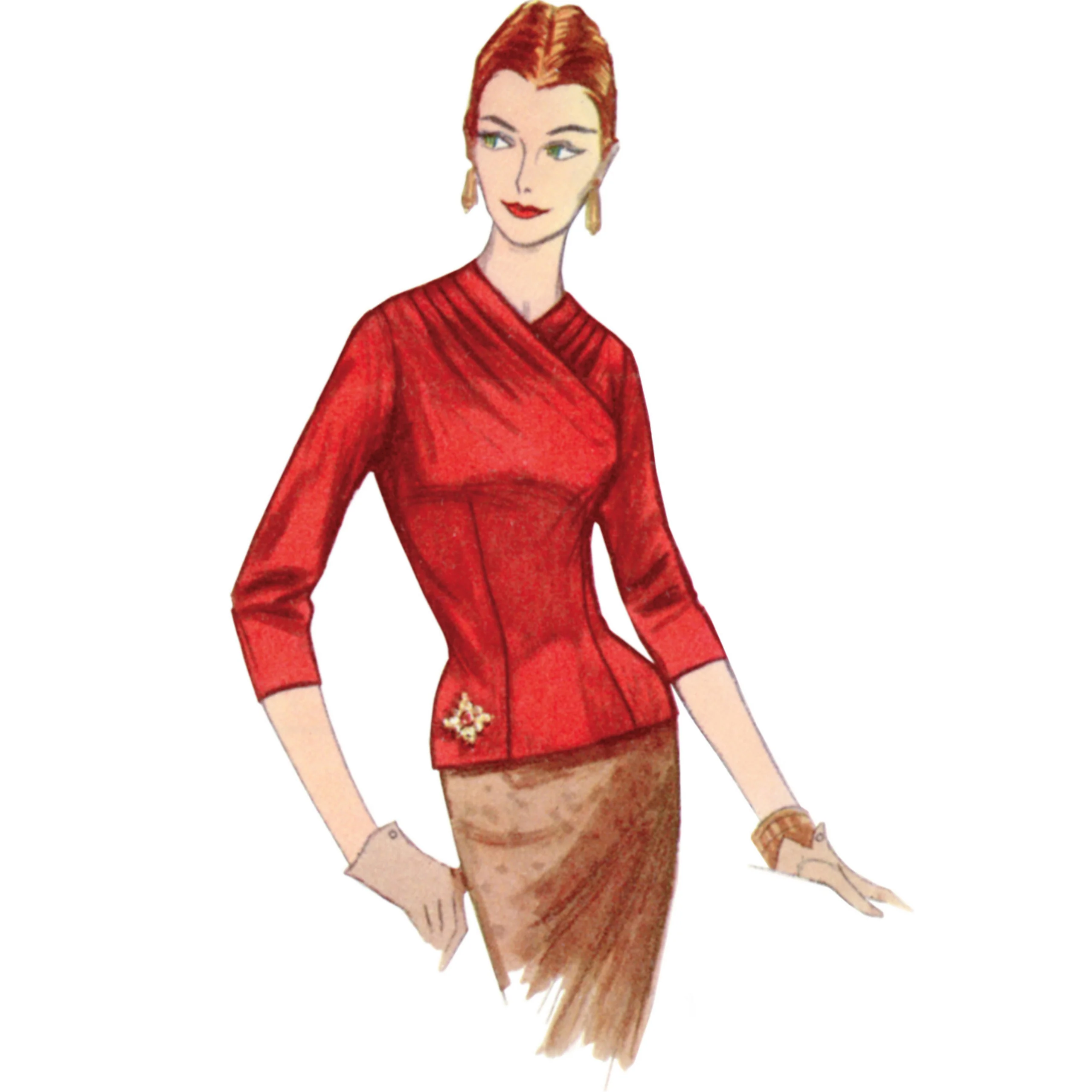Simplicity Vintage Blouses and Cummerbund S9634 - Image 3