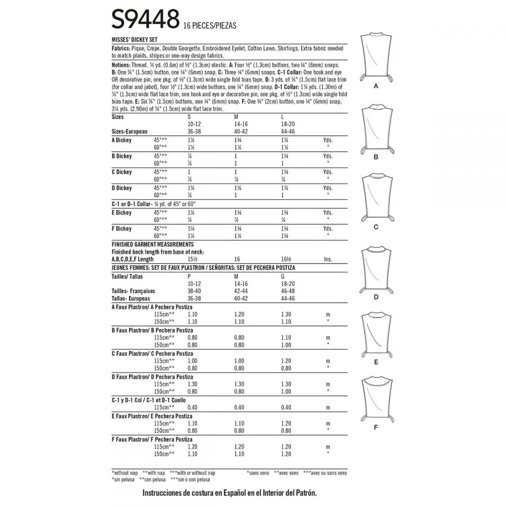 Simplicity Vintage Dickey Set S9448 - Image 11