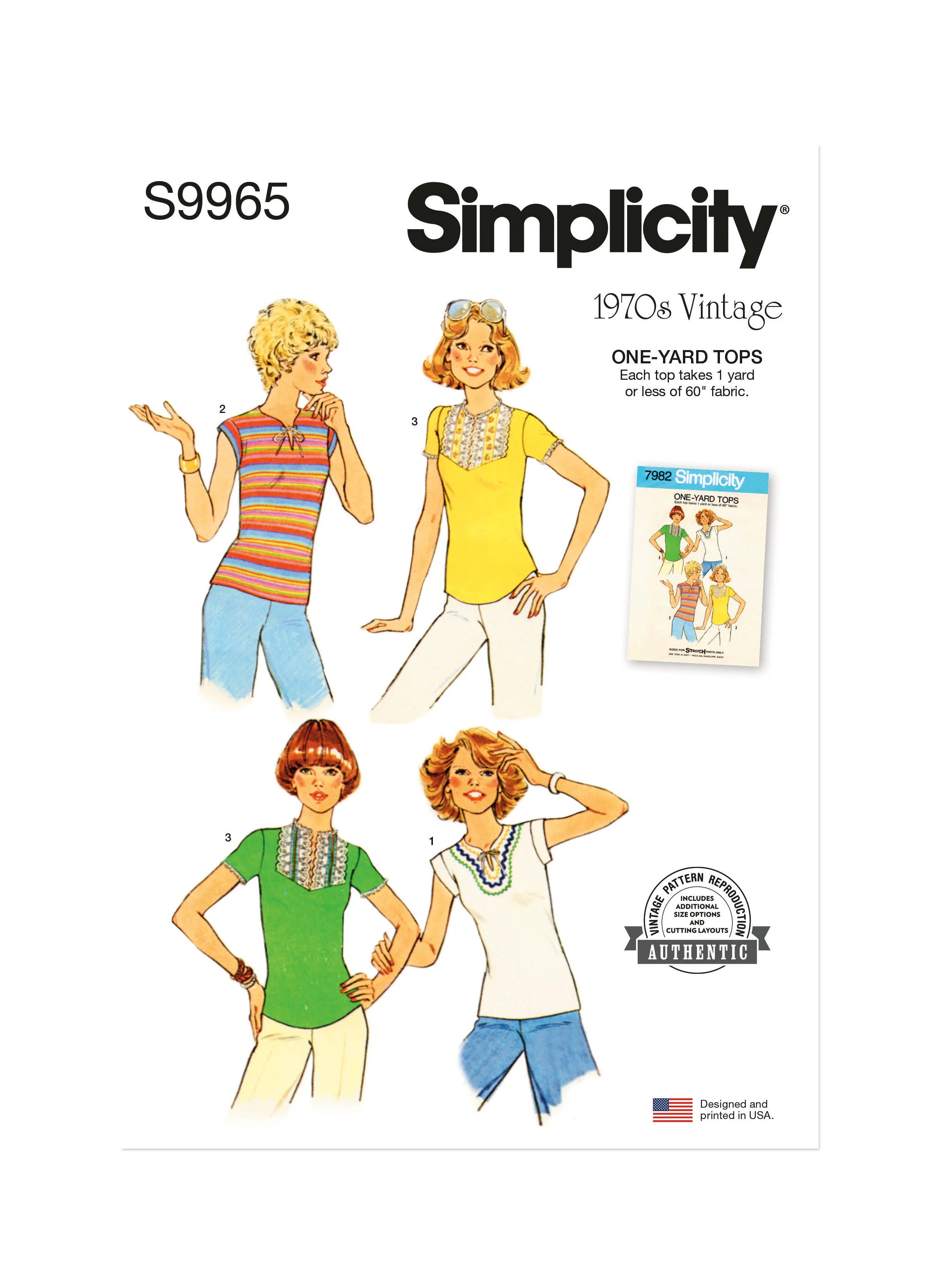 Simplicity Vintage Knit Tops S9965 - Image 2