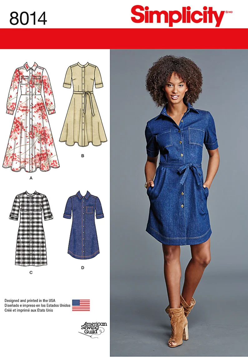 Simplicity Vintage Shirt Dress S8014 - Image 2
