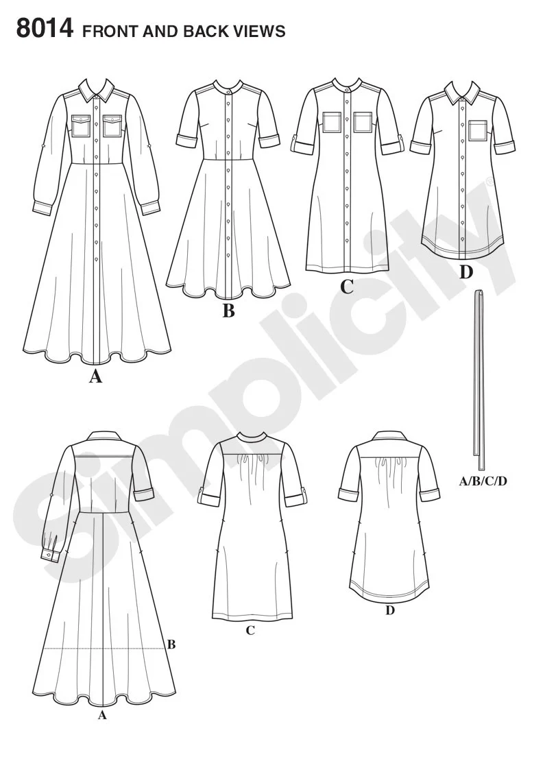 Simplicity Vintage Shirt Dress S8014 - Image 5