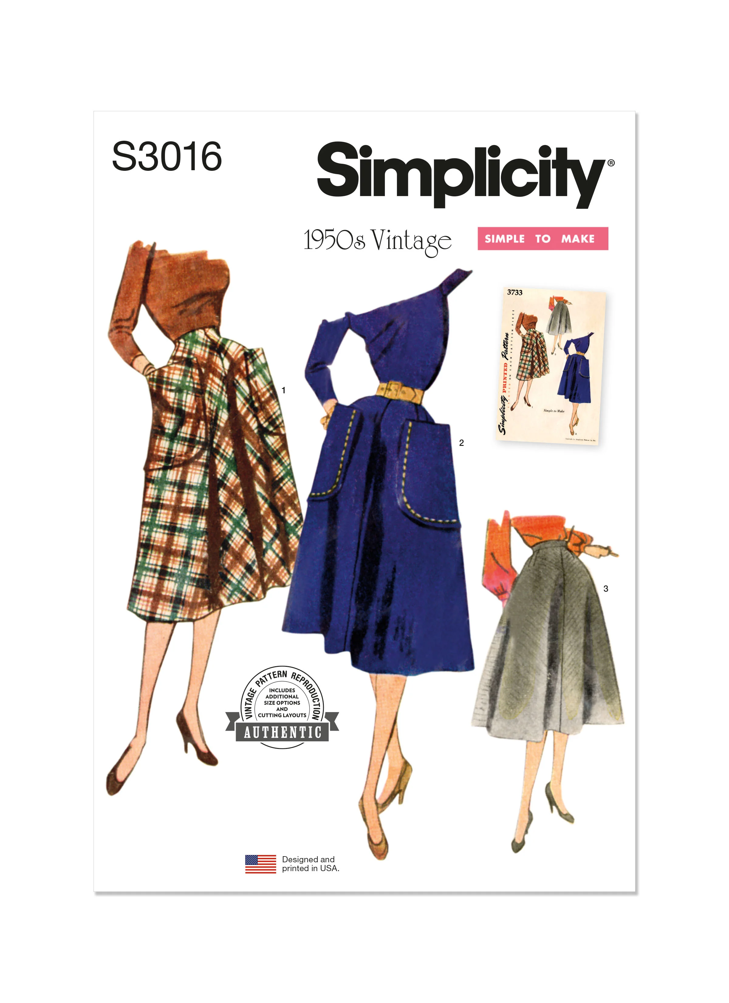 Simplicity Vintage Skirts S3016 - Image 2