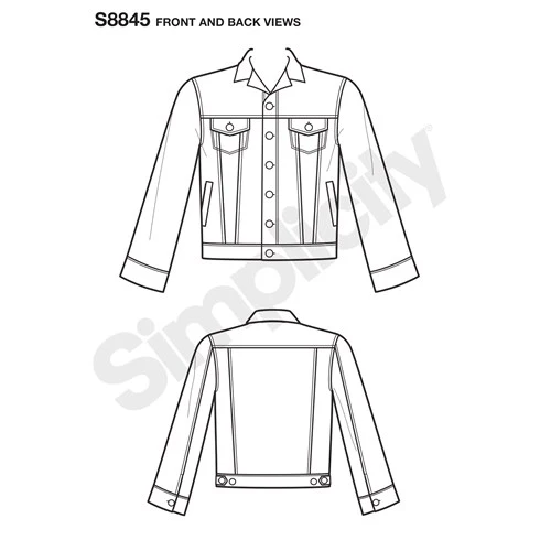 Simplicity Women/Men/Teen Jean Jacket S8845 - Image 5