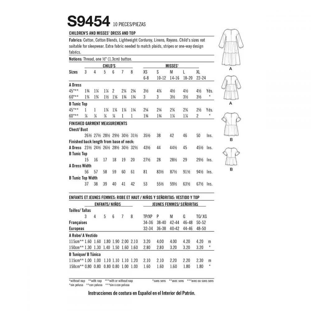 Simplicity Women's/Child Dress and Top S9454 - Image 8