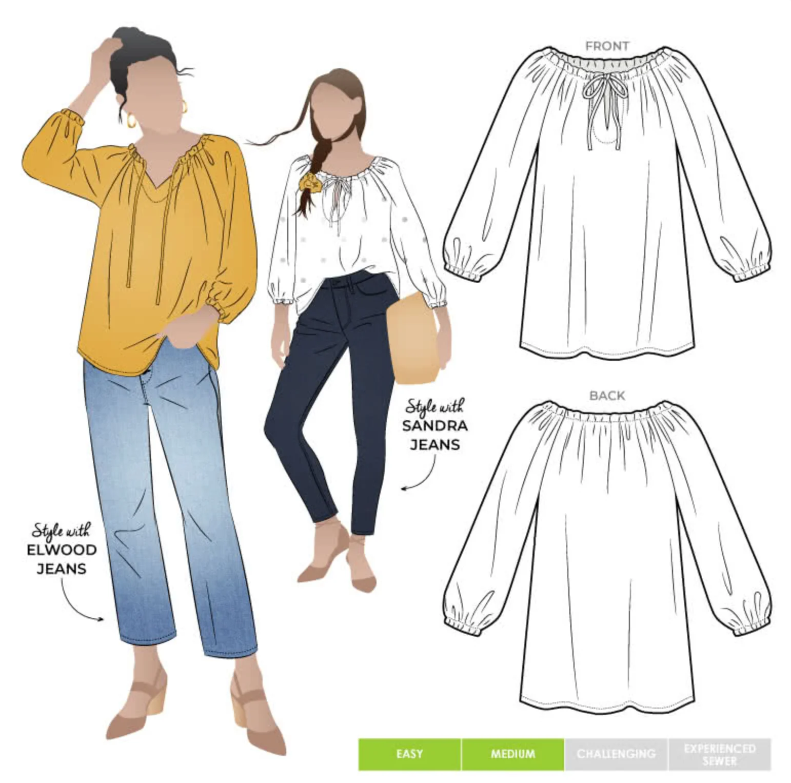 Style Arc Anita Peasant Blouse - Image 8