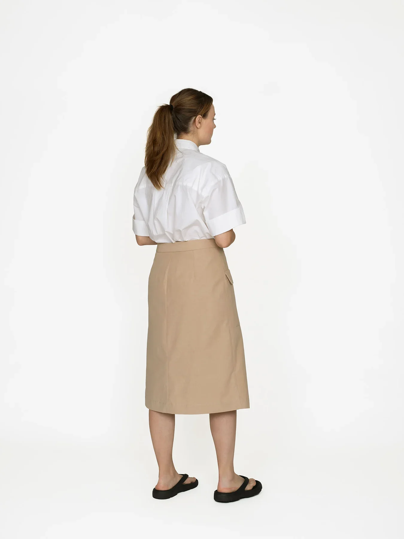 The Assembly Line Asymmetric Midi Skirt - Image 3