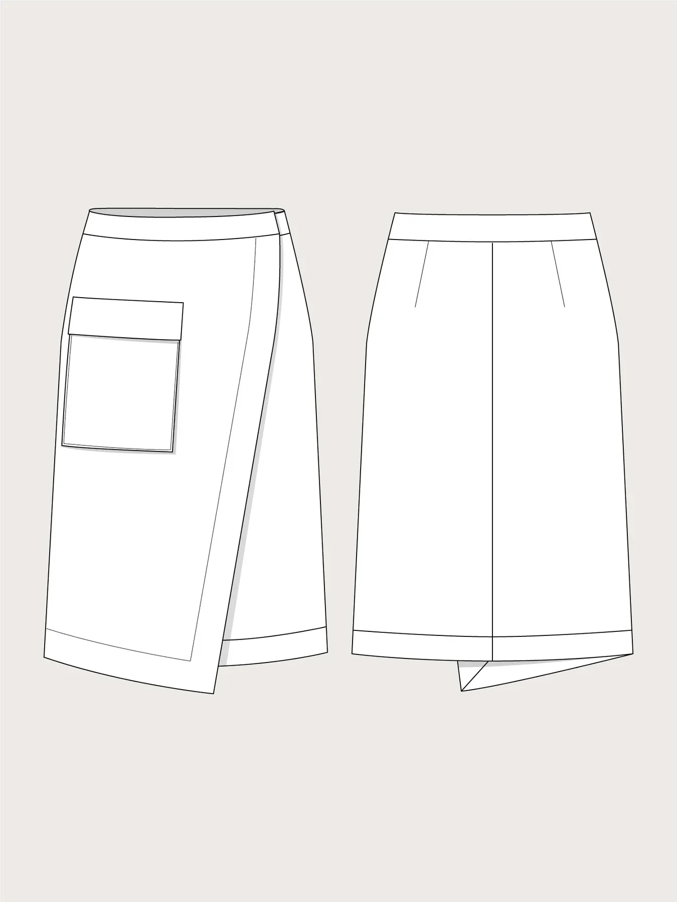 The Assembly Line Asymmetric Midi Skirt - Image 8