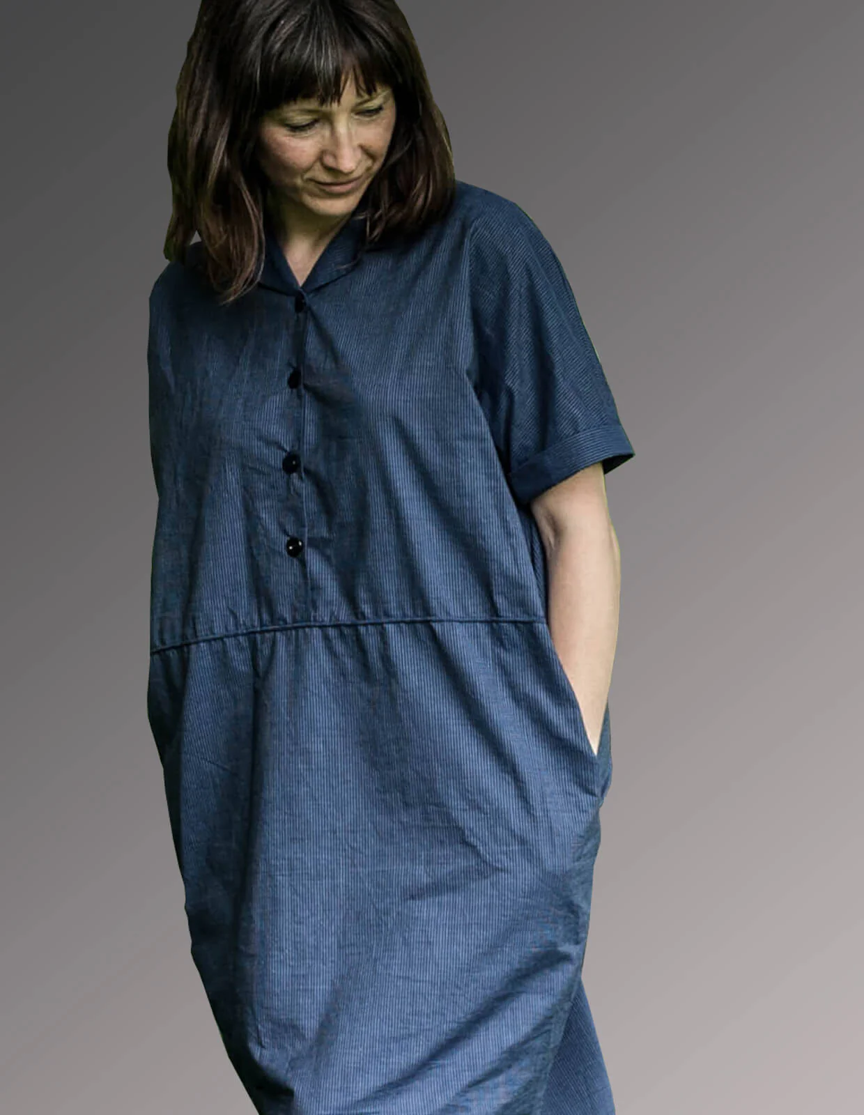 The Maker's Atelier Flip Collar Shirt Dress - Image 2