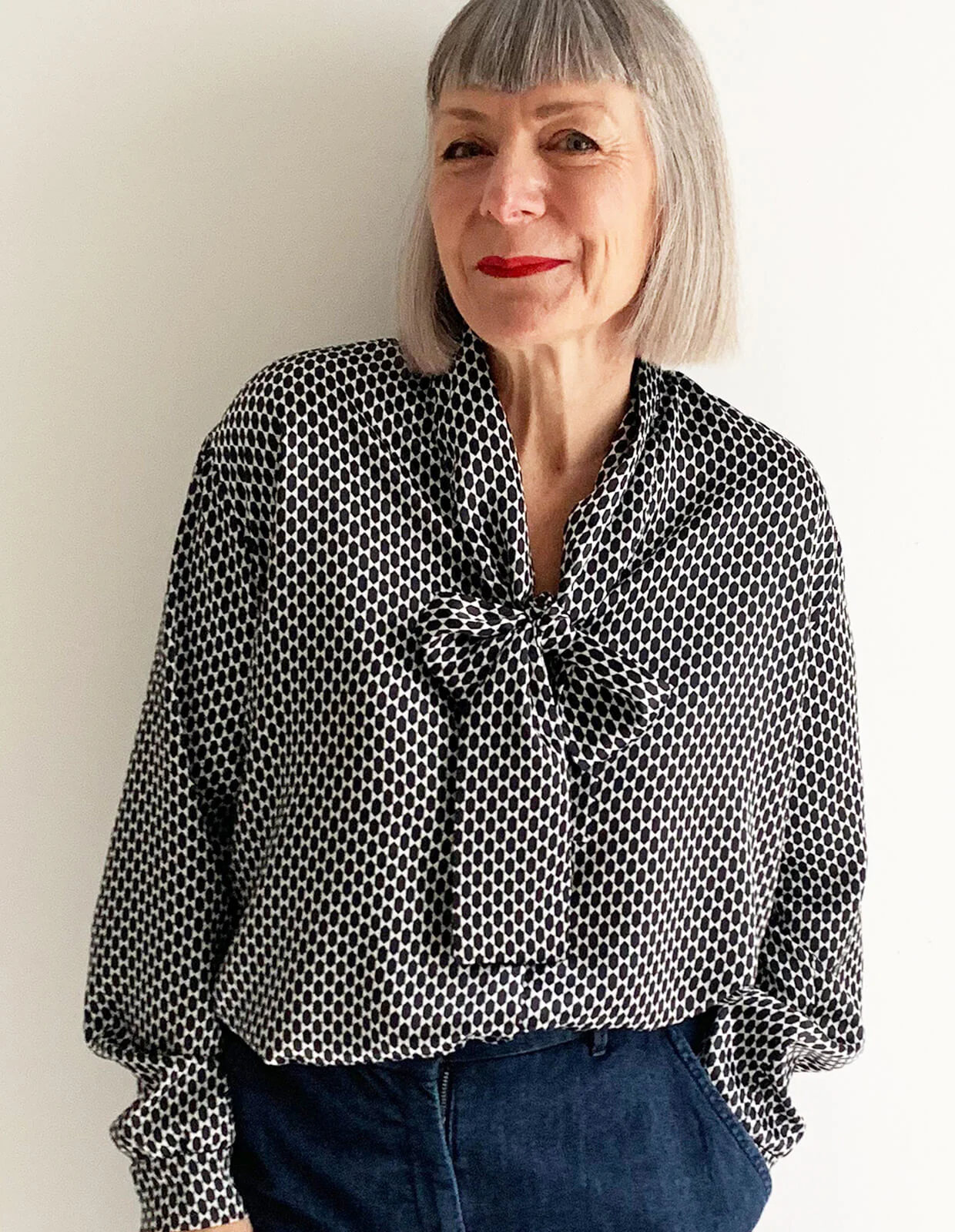 The Maker's Atelier Tie Front Blouse - Printed copy shop (+£7.00)