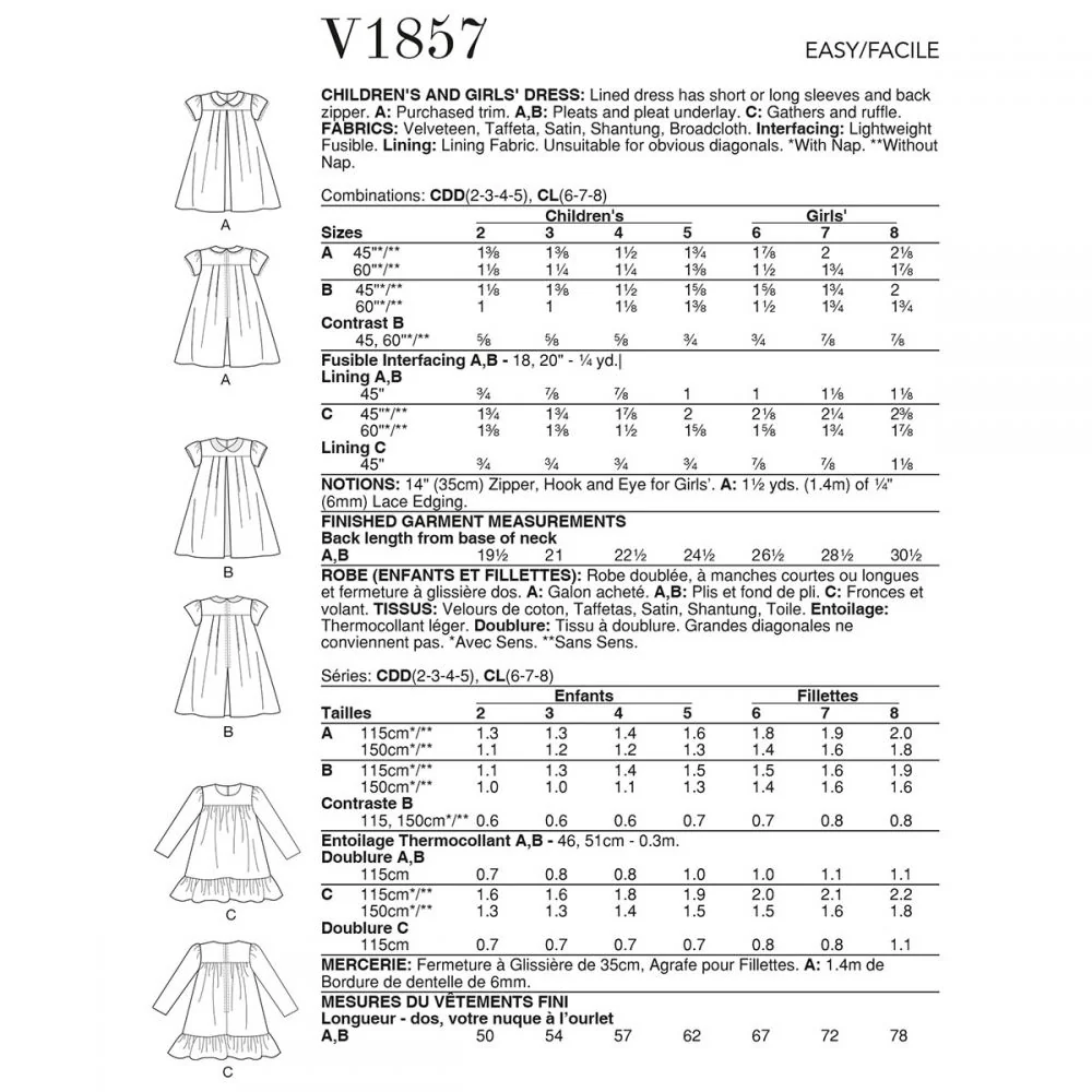 Vogue Children's Dresses V1857 - Image 6