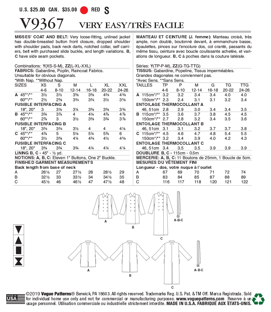 Vogue Coat V9367 - Image 6