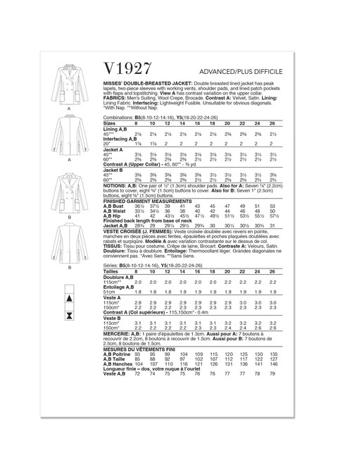 Vogue Double-Breasted Jacket V1927 - Image 9