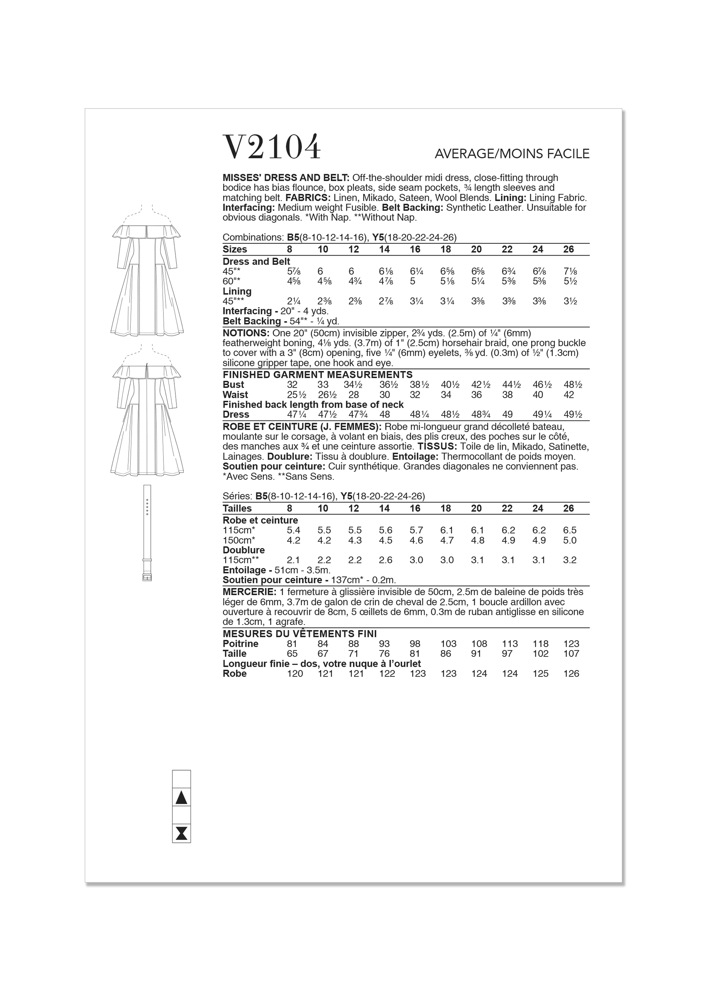 Vogue Dress and Belt V2104 - Image 6
