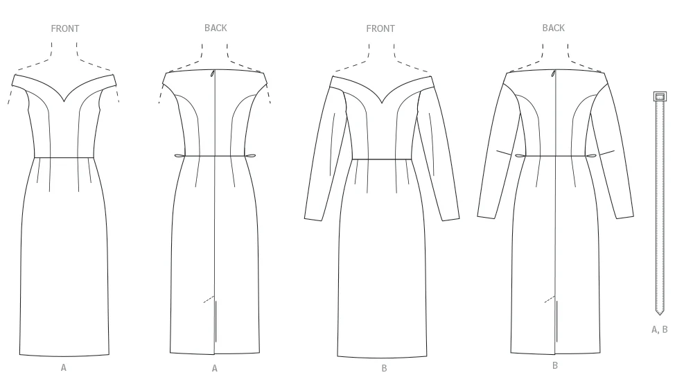 Vogue Dress and Belt V2105 - Image 8