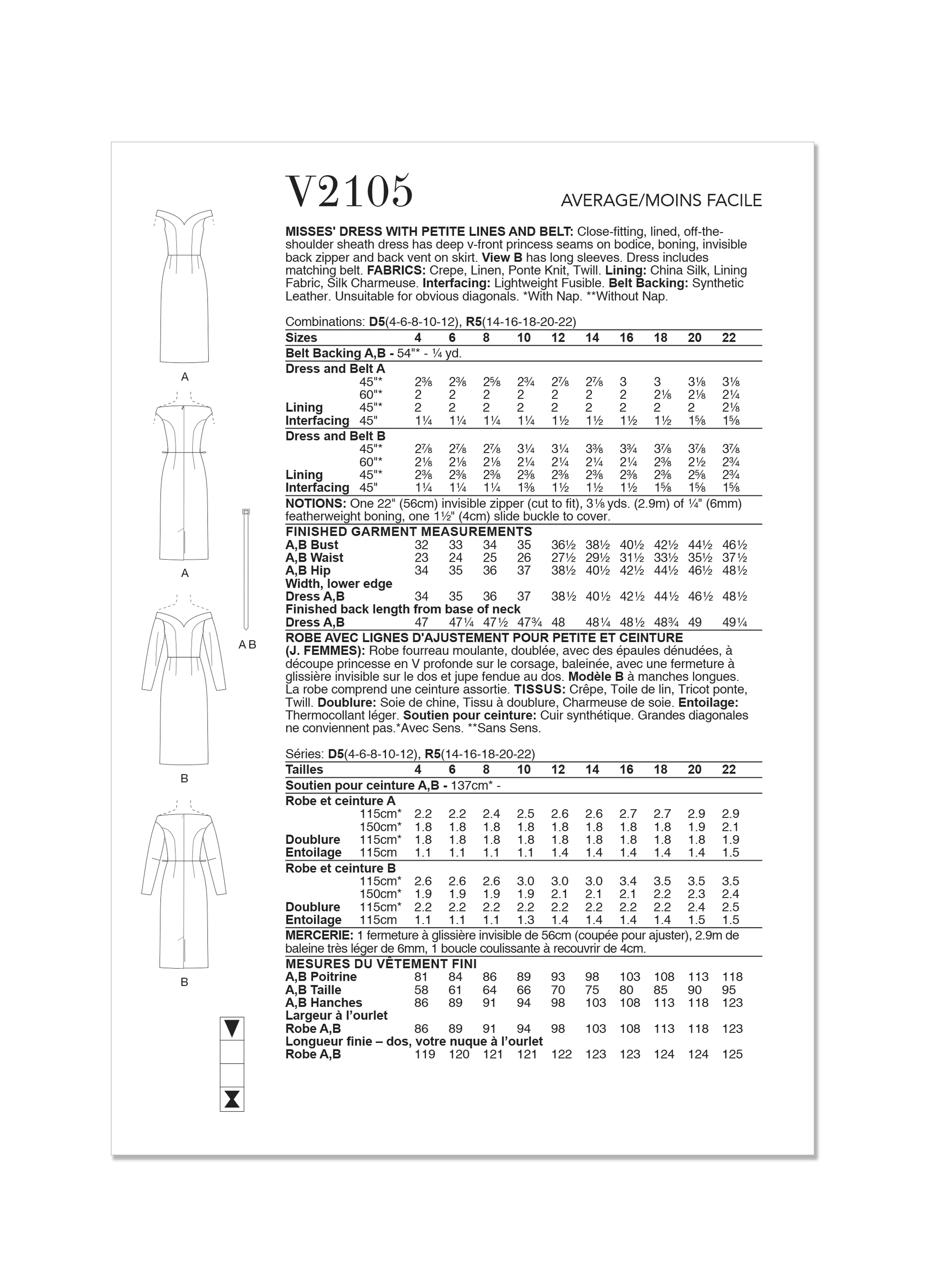 Vogue Dress and Belt V2105 - Image 9
