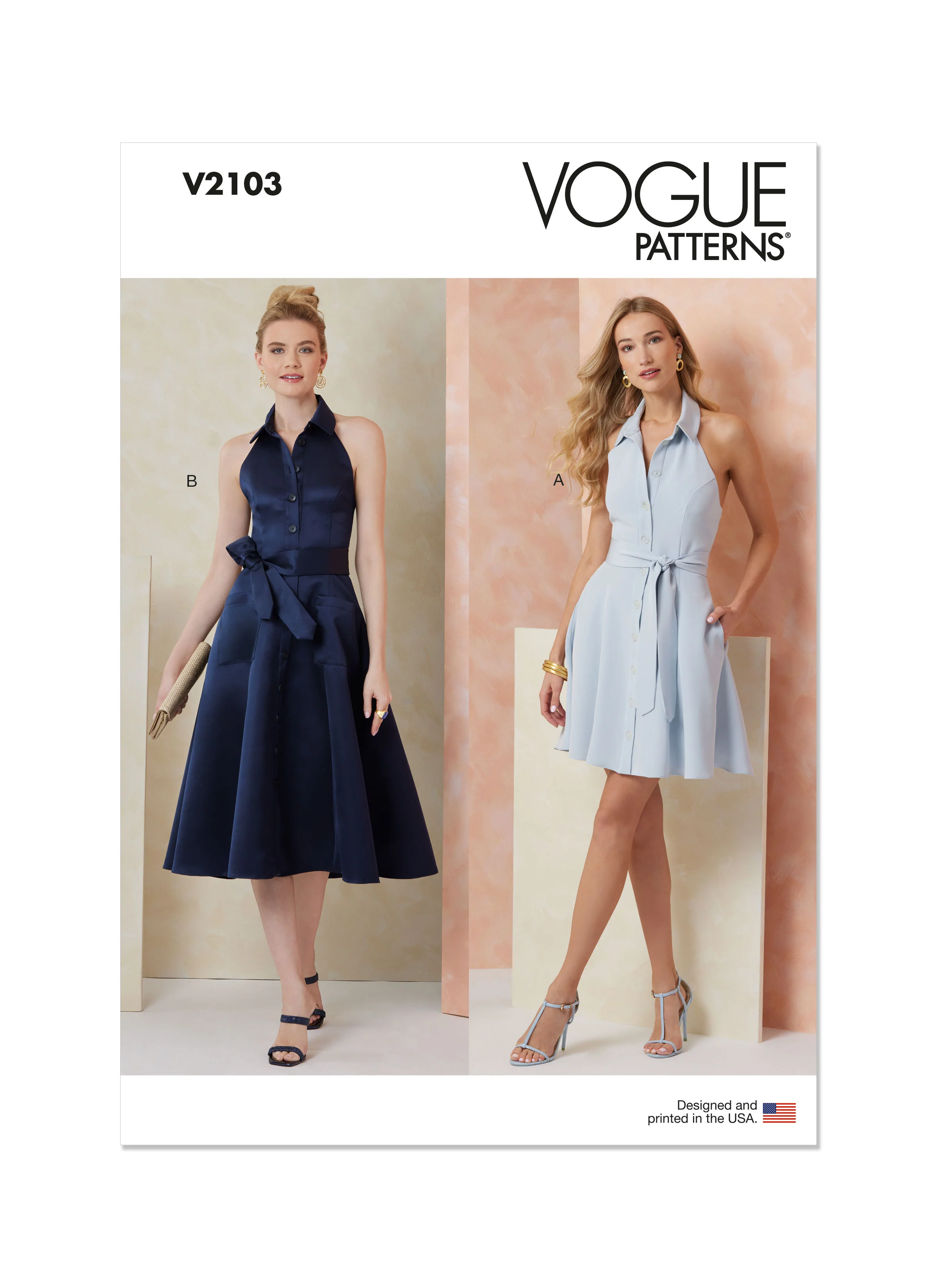 Vogue Dress and Tie Belt V2103 - Image 2