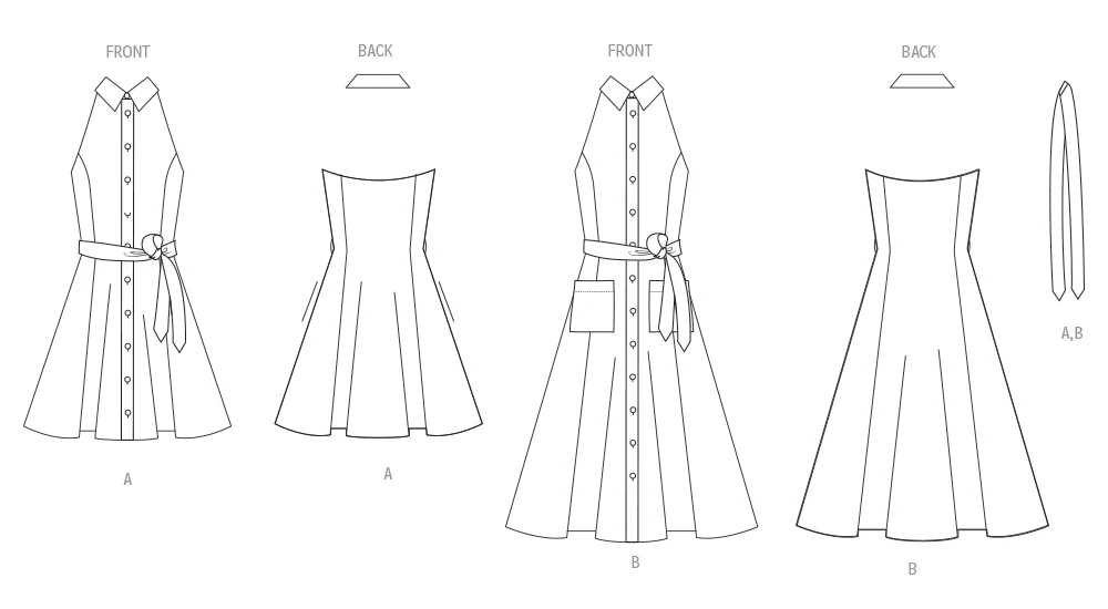 Vogue Dress and Tie Belt V2103 - Image 8