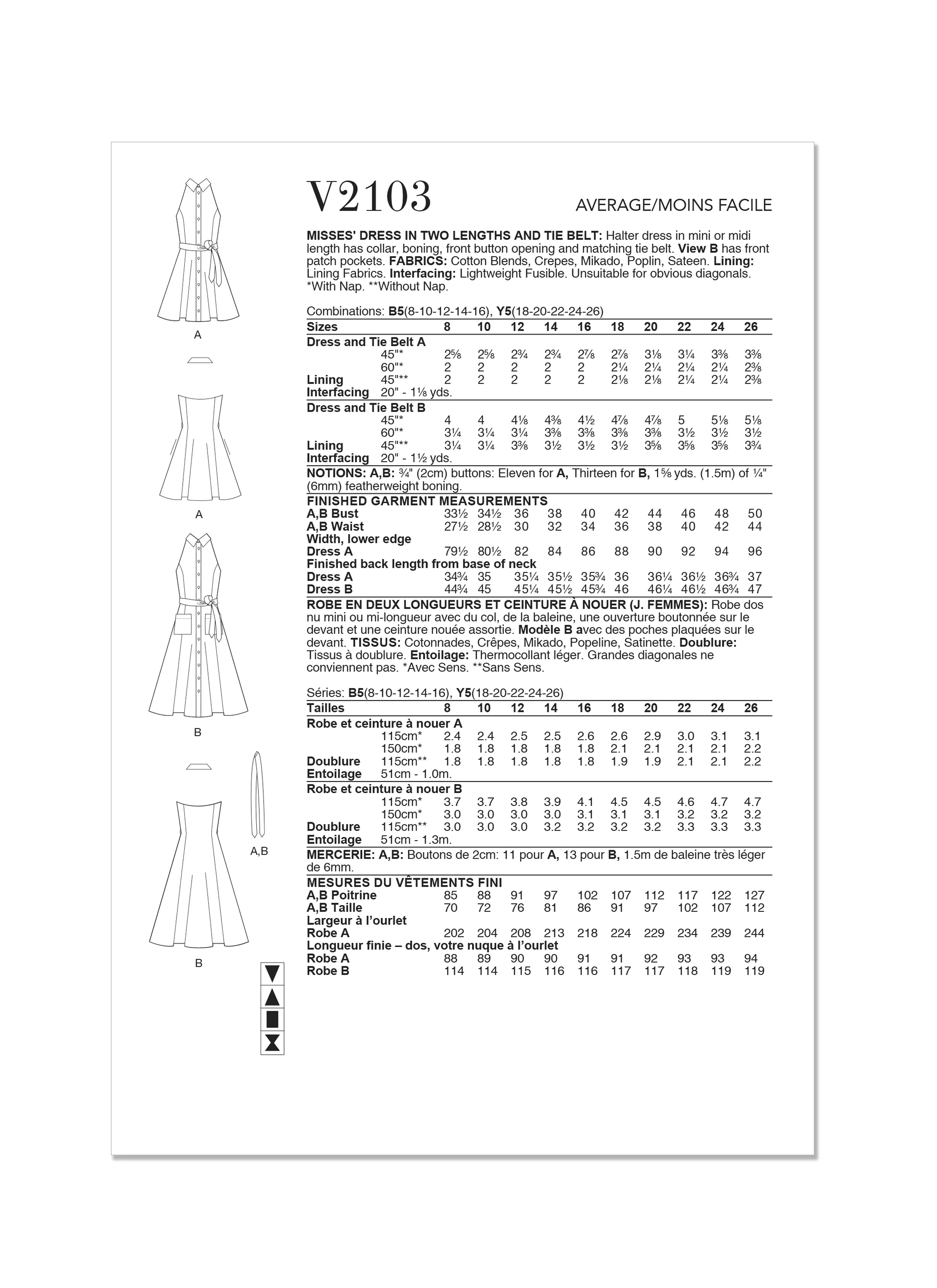 Vogue Dress and Tie Belt V2103 - Image 9