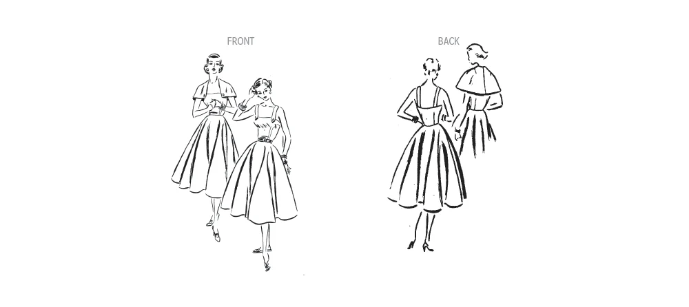 Vogue Dress & Capelet V2002 - Image 4
