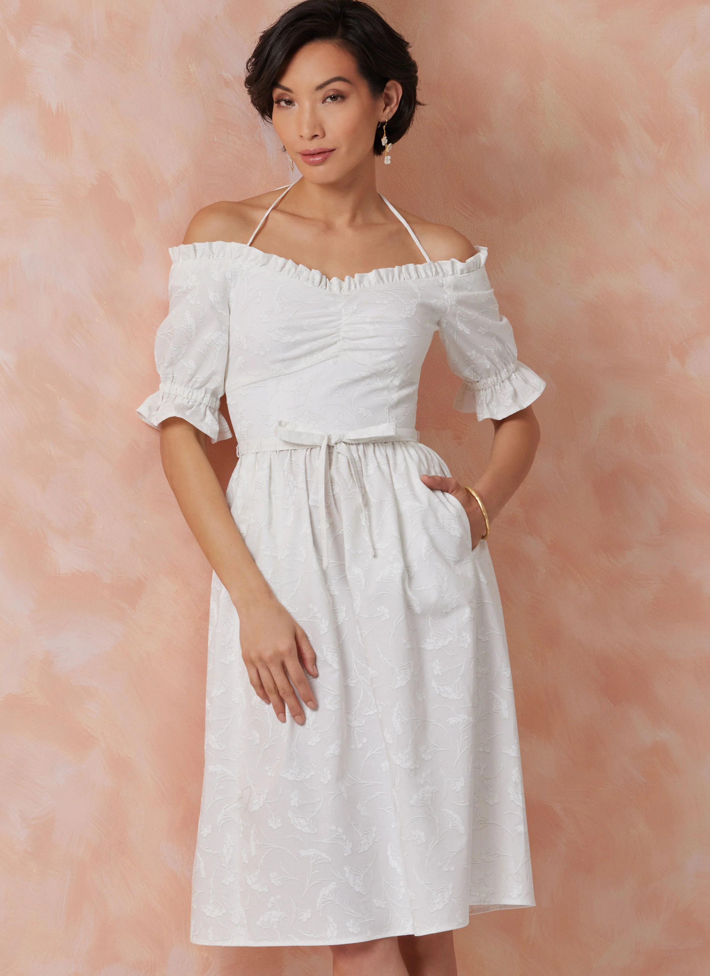 Vogue Dress with Tie Belt V2107 - Image 3