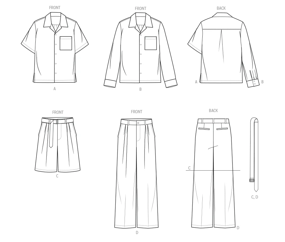 Vogue  Men's Shirt, Shorts, Trousers and Belt V2120 - Image 10