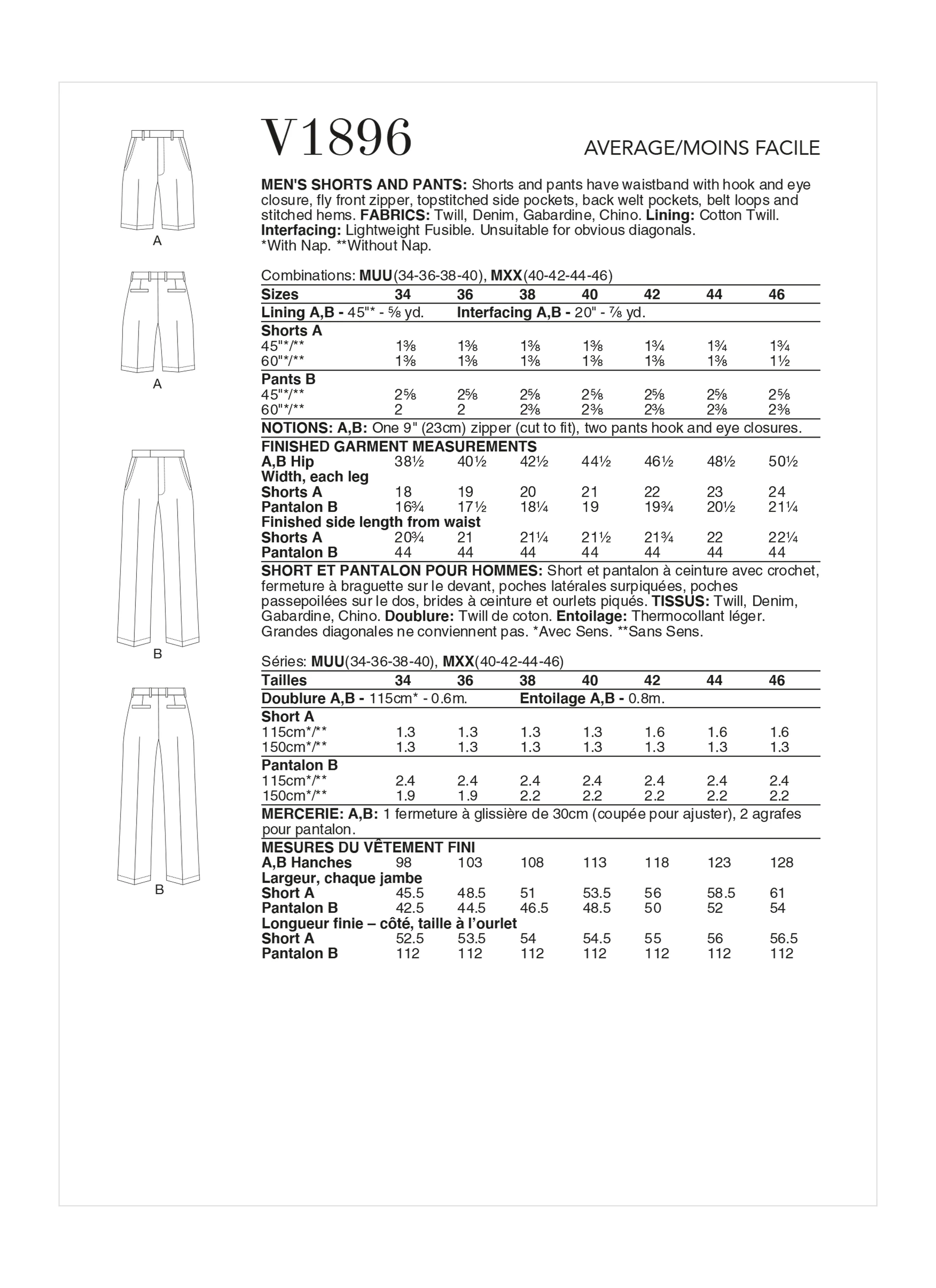 Vogue Men's Shorts and Trousers V1896 - Image 8