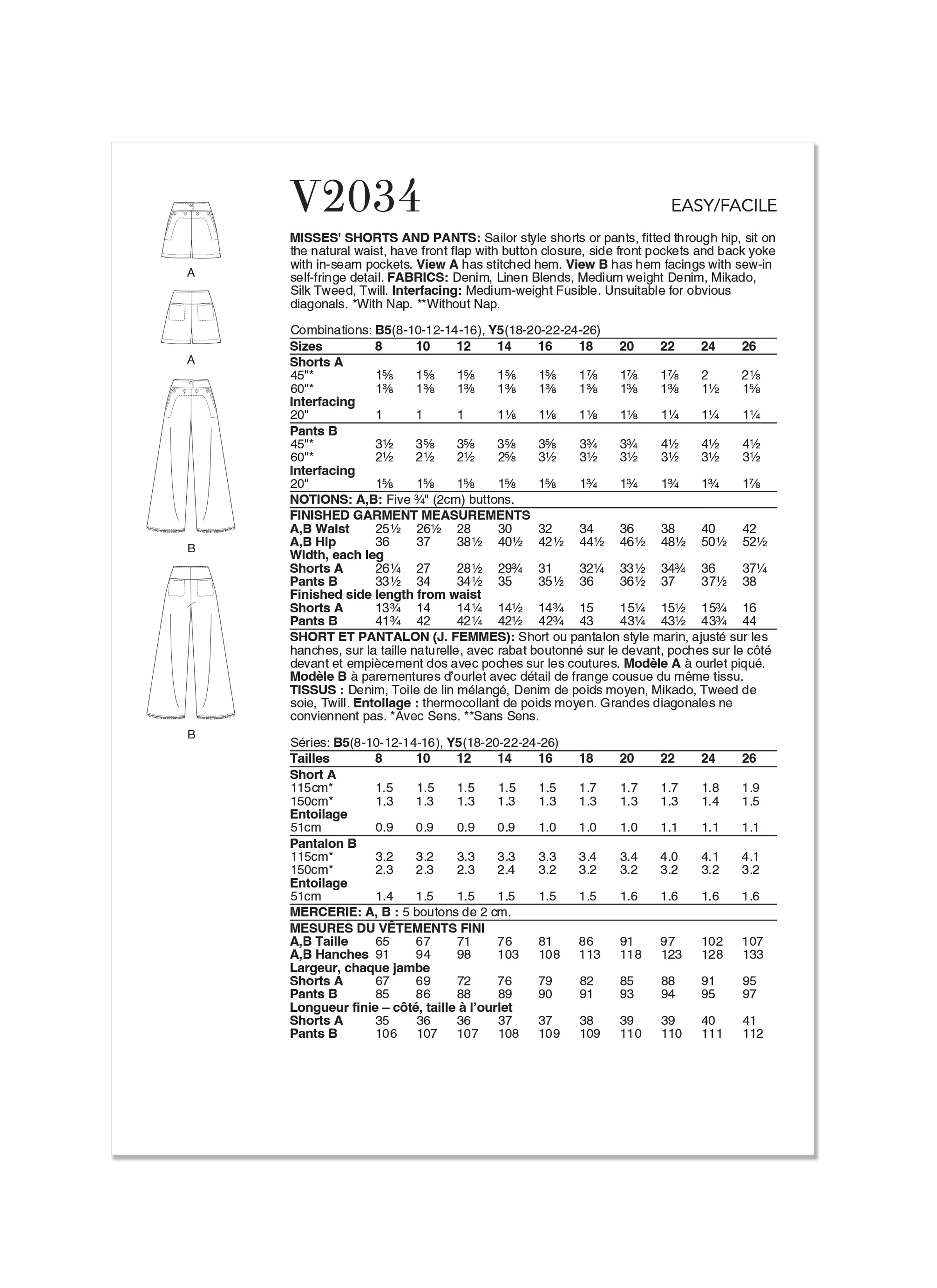 Vogue Shorts & Trousers V2034 - Image 8