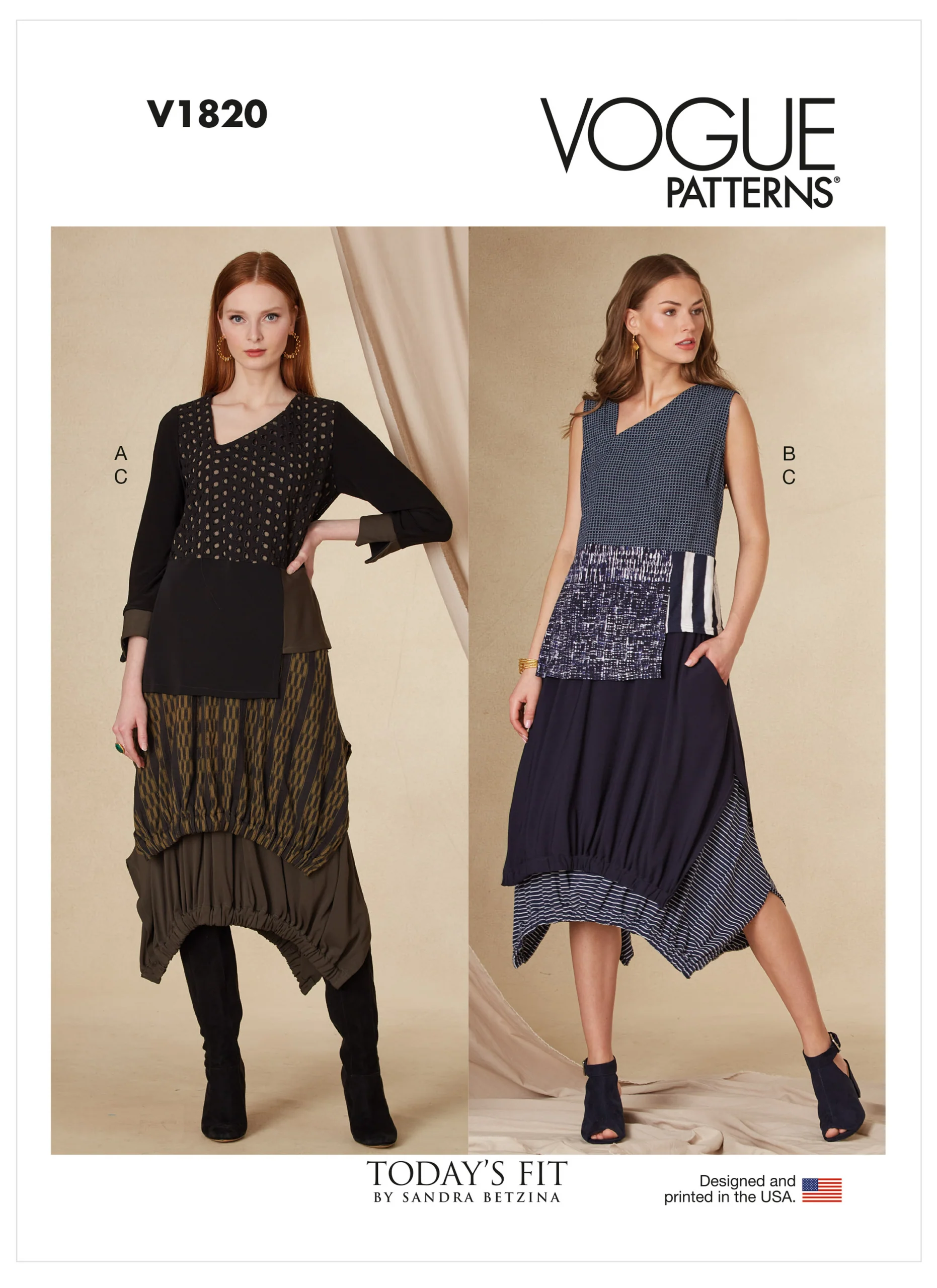 Vogue Top and Skirt V1820 - Image 2