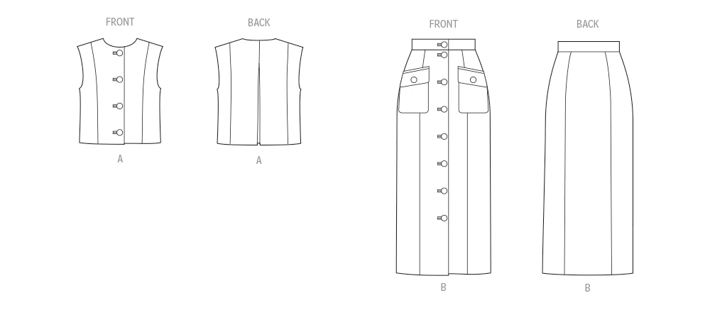 Vogue Top and Skirt V2118 - Image 6