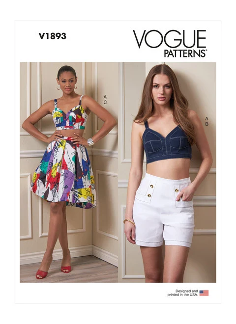 Vogue Top, Shorts and Skirt V1893 - Image 2