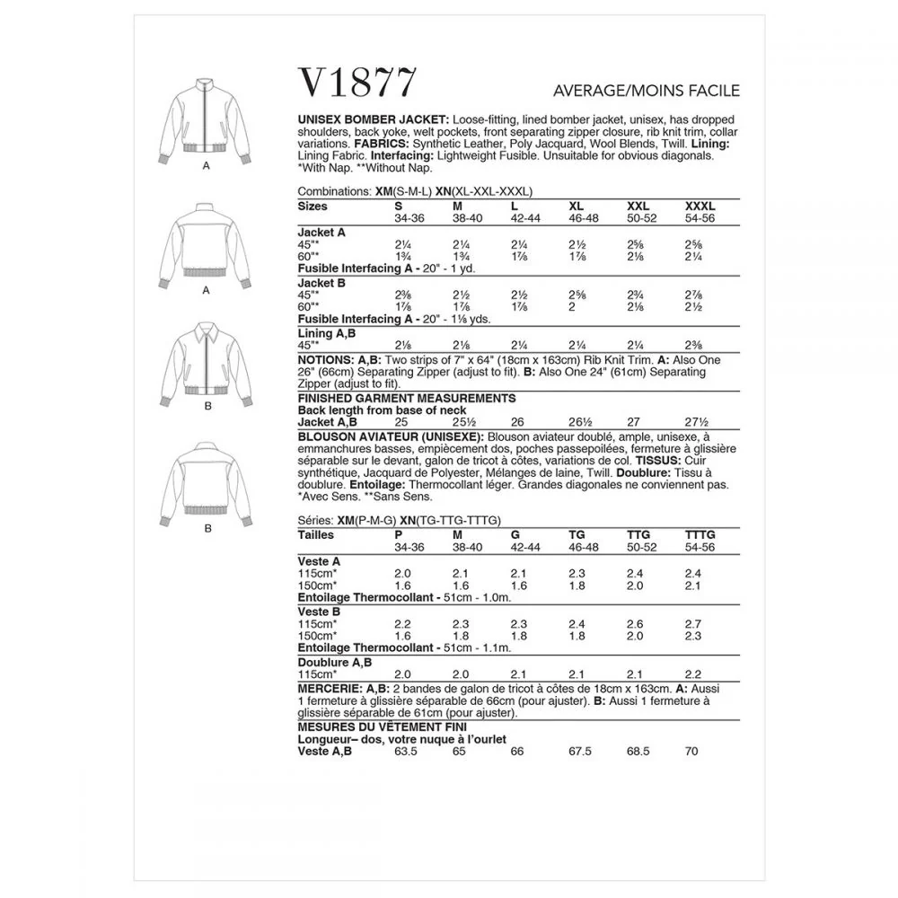 Vogue Unisex Bomber Jacket V1877 - Image 9