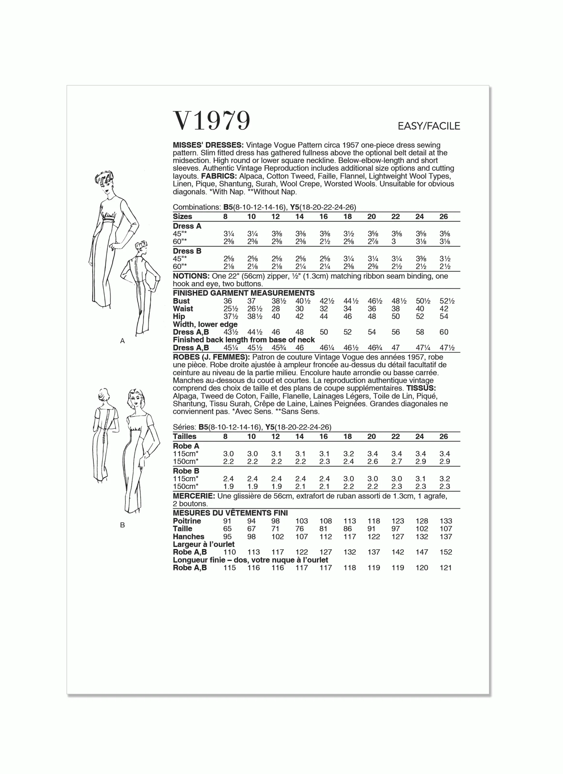 Vogue Vintage Dresses V1979 - Image 5