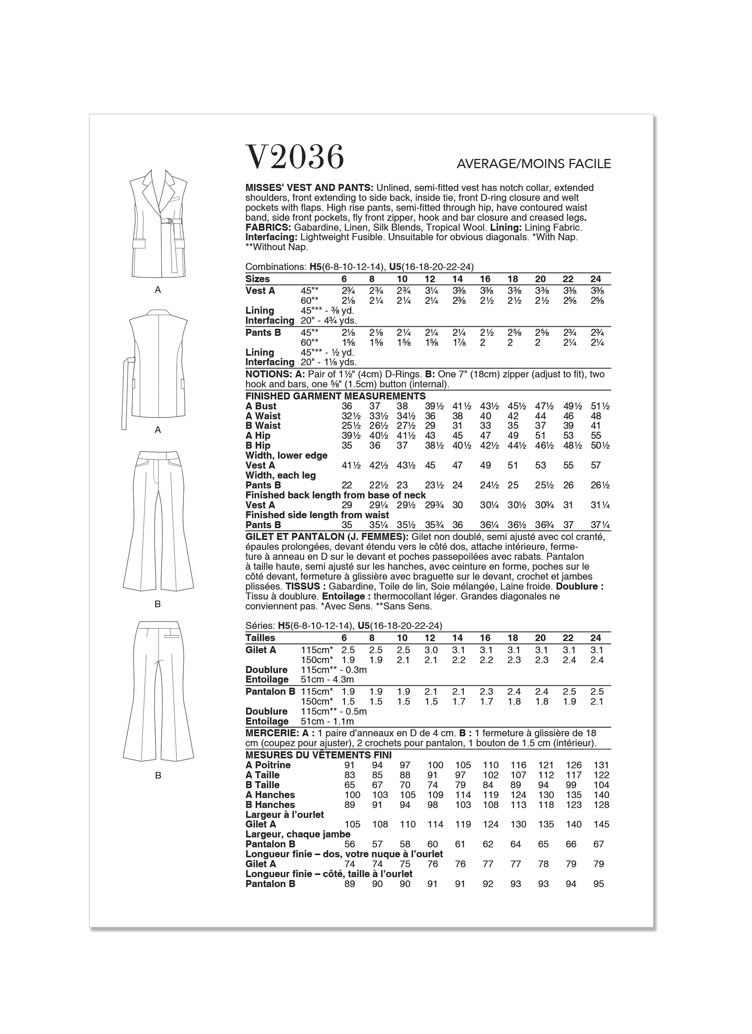 Vogue Waistcoat & Trousers V2036 - Image 9